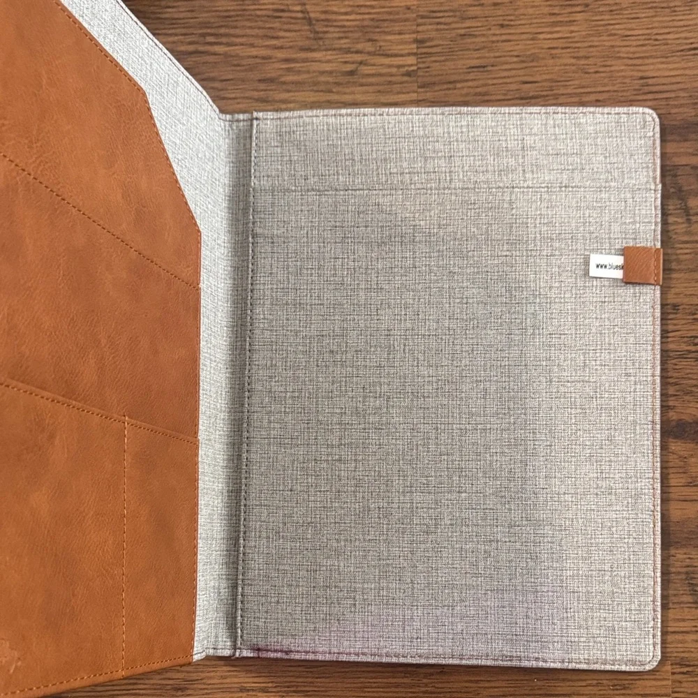 Professional Bluesky Tan Faux Leather Padfolio